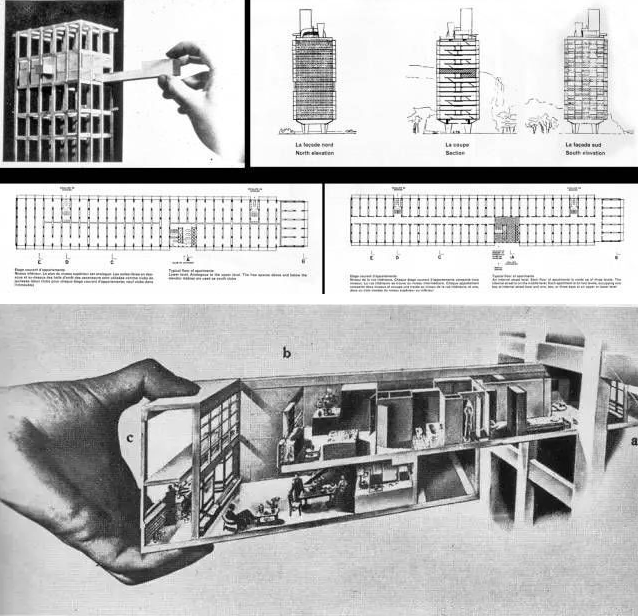 柯布西耶以工厂化为基础的居住单元系列，1952